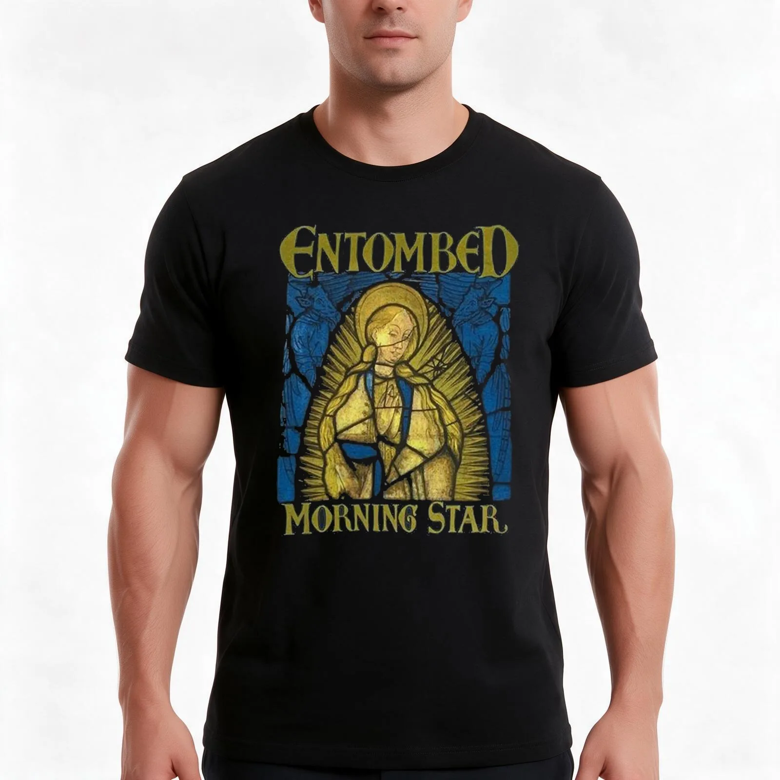 Entombed T-Shirt, Summer Casual Cotton Tee, Oversized Streetwear Tops, Vintage Graphic Print, Loose Fit Short Sleeve