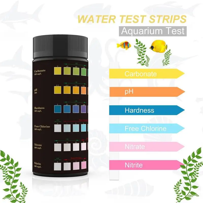 Aquarium Water Test Kit Water Quality Testing Strips Fish Tank Testing PH Paper Pond Hardness Measuring Tool Aquatic Supplies