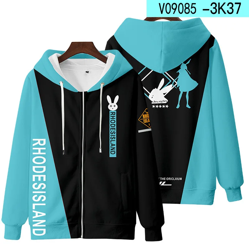 Game Arknights 3D Print Zipper Hoodies Men/Women Casual Sweatshirts Rhodes Island Texas Amiya Chen Lappland Exusiai Cosplay