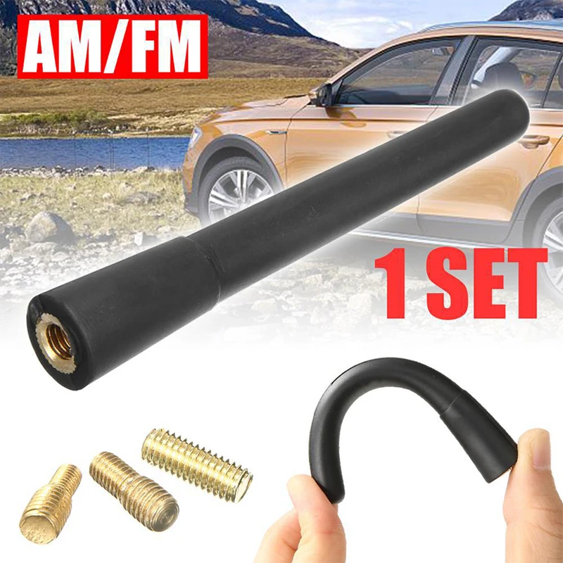 1pc Car Antenna Mini Short Car Accessories Strong Radio Car Roof Fixer 9.5Cm Long Car Universal With Screws Car Accessories