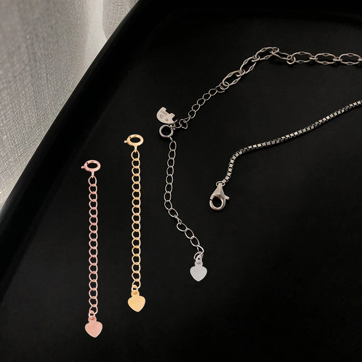 

Suit Sterling Silver Necklace Bracelet Extender Women's Choker for 825 Jewelry Chains Making Accessories