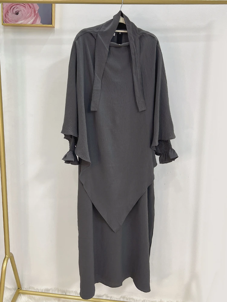 Imagem -04 - Mulheres com Capuz Muçulmano Hijab Vestido Eid Oração Vestuário Abaya Longo Khimar Capa Completa Ramadan Vestido Abayas Roupas Islâmicas Jilbab