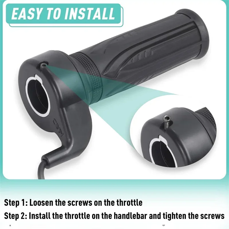 12 فولت إلى 72 فولت أسود دراجة كهربائية خنق قبضة 3Pin المضادة للانزلاق 20X1 زوج دراجة كهربائية مقبض قبضة مقاوم للماء ل 22.2 مللي متر المقود