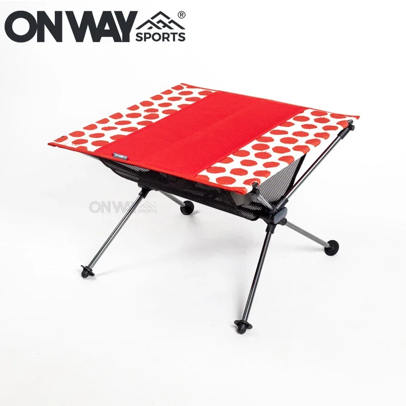 

Onwaysports RED Special Design 1.8KG Lightweight Anniversary Design Aluminium Folding Outdoor Camping Moon Table