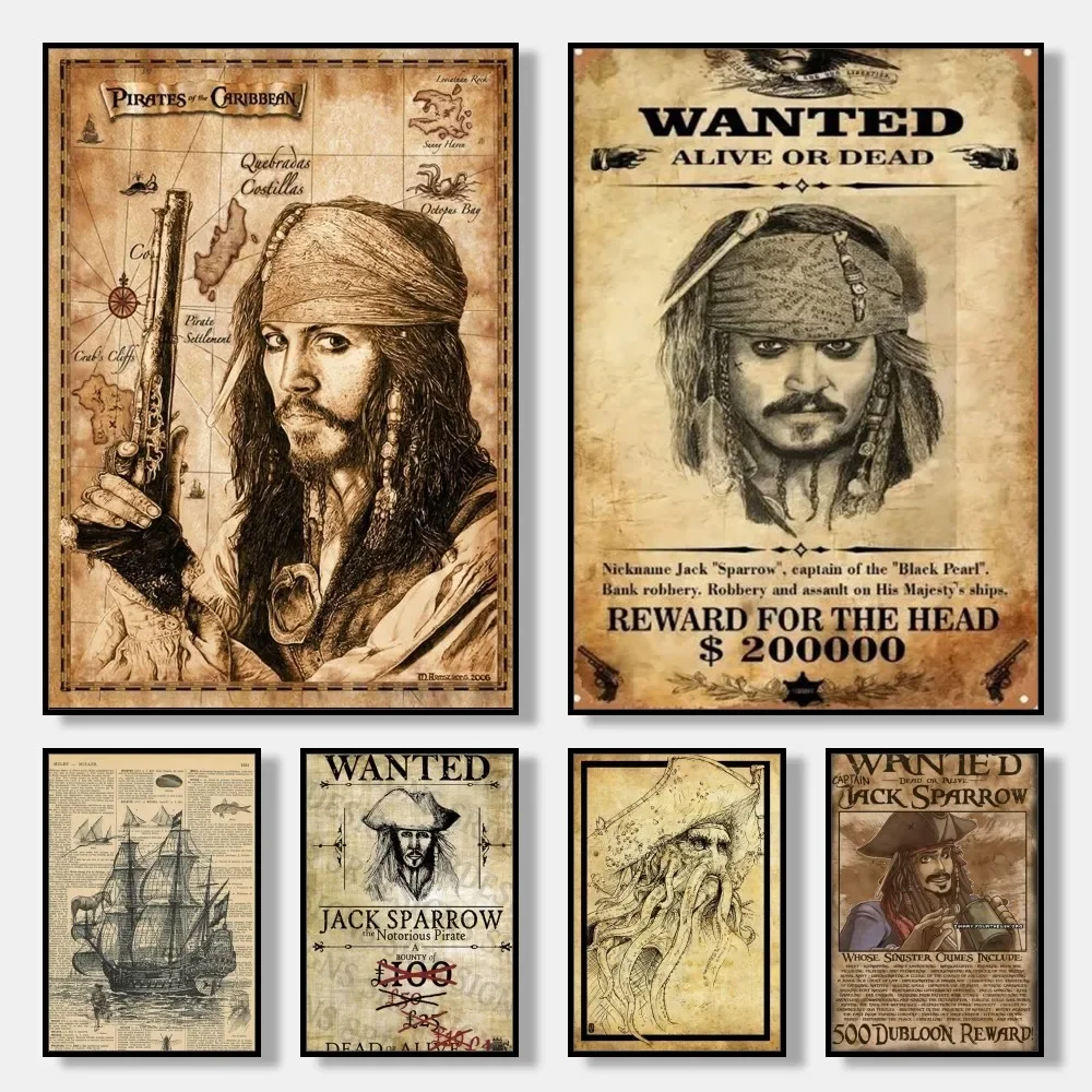 Classic Pirates of the Caribbean Movie Poster Wall Art Print Mural Modern Home Decor Birthday Gift Unframed