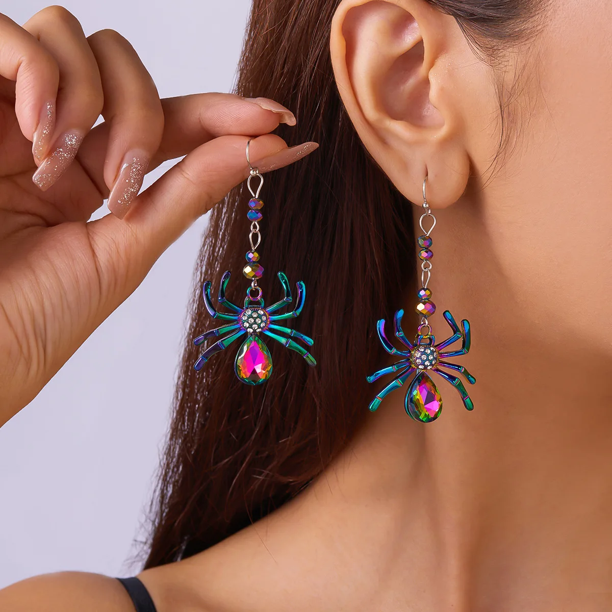 Europe and the United States new spider earrings women's holiday style all Halloween creative spider earrings all match