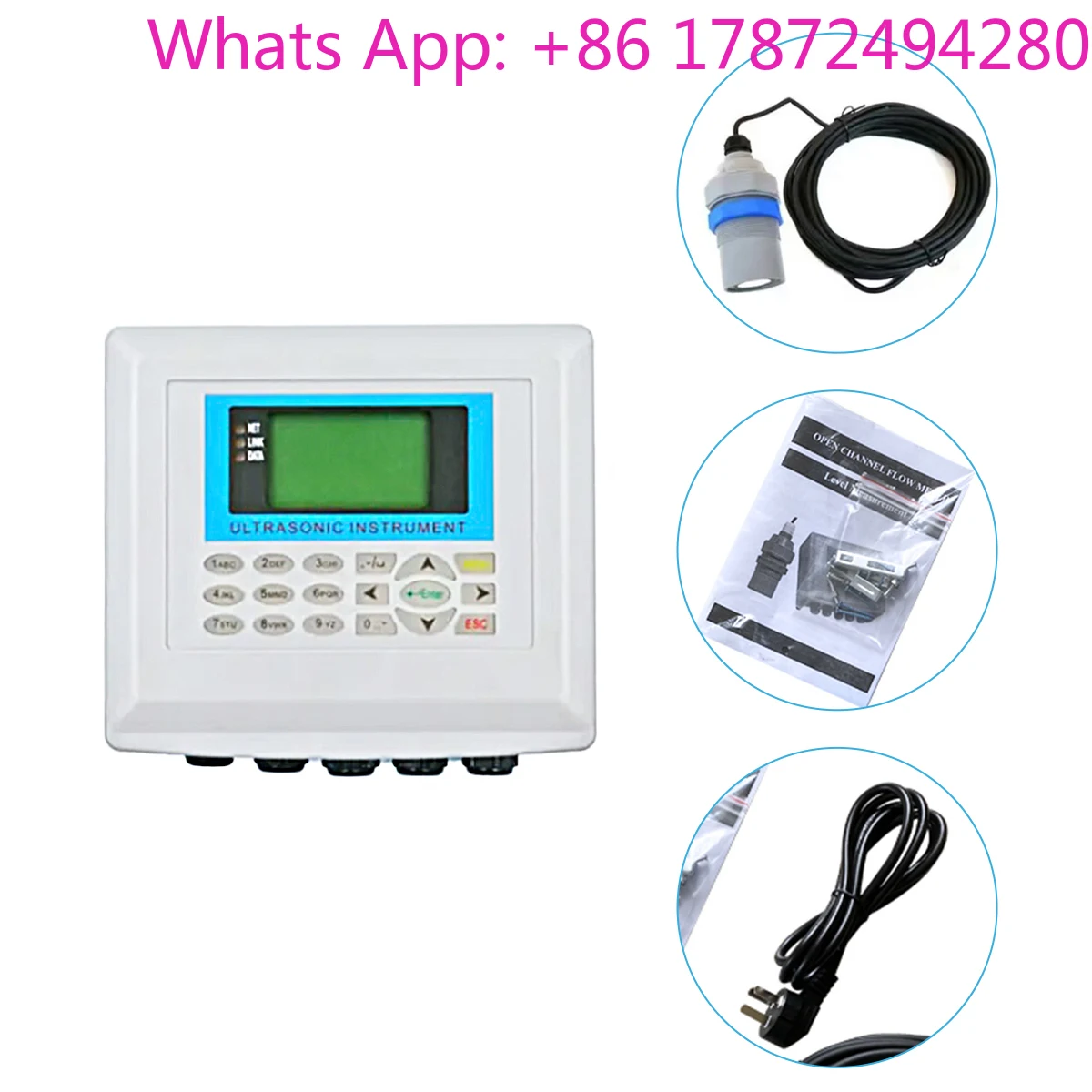 Low Cost Remote Type River Smart Digital Lcd Digital Ultrasonic Open Channel Flow Meter for Water