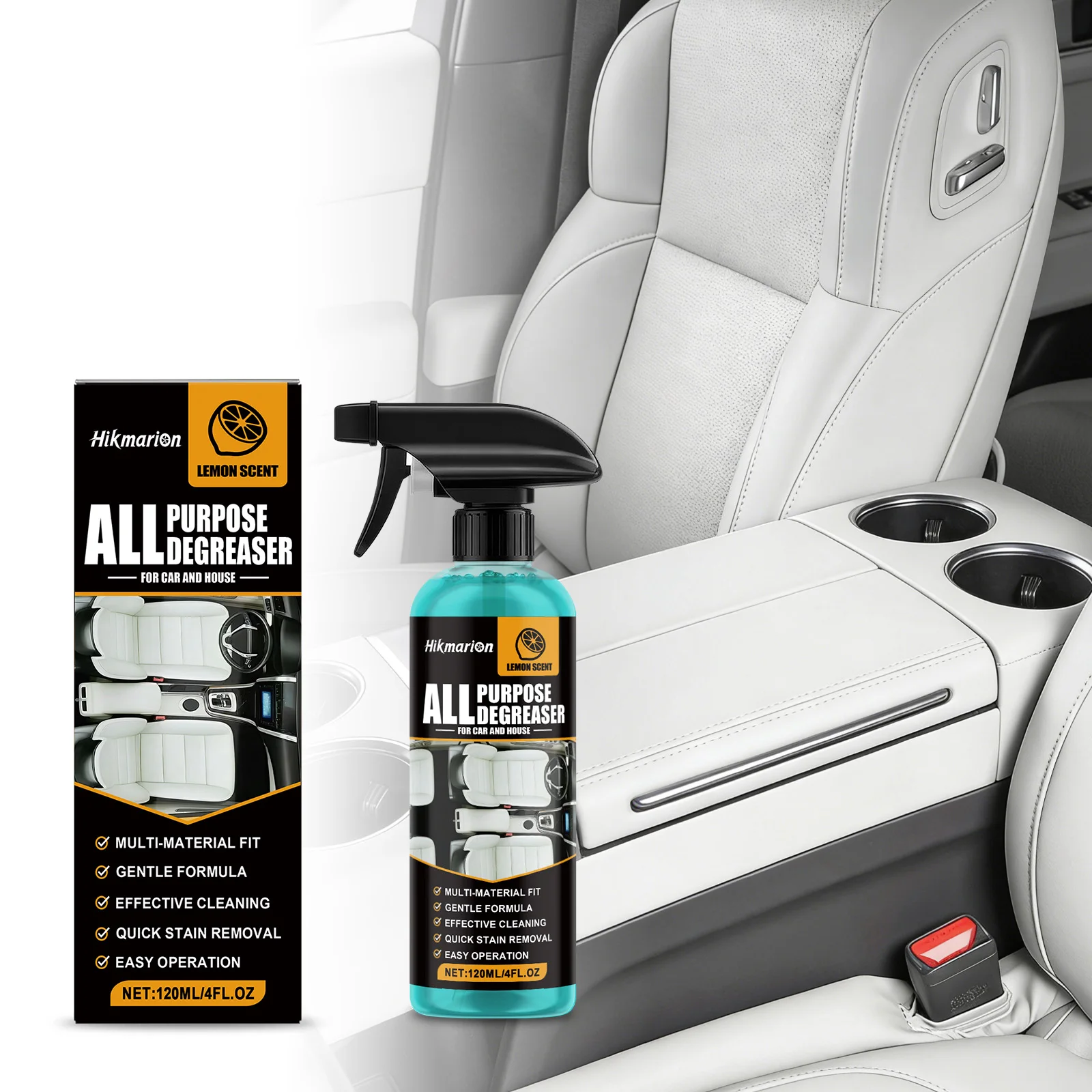 Auto-Innenraumreiniger Fleckenentferner Geruchsbeseitiger Kunststoff- und Lederpflege All-in-One Erfrischendes Autopflege-Spray