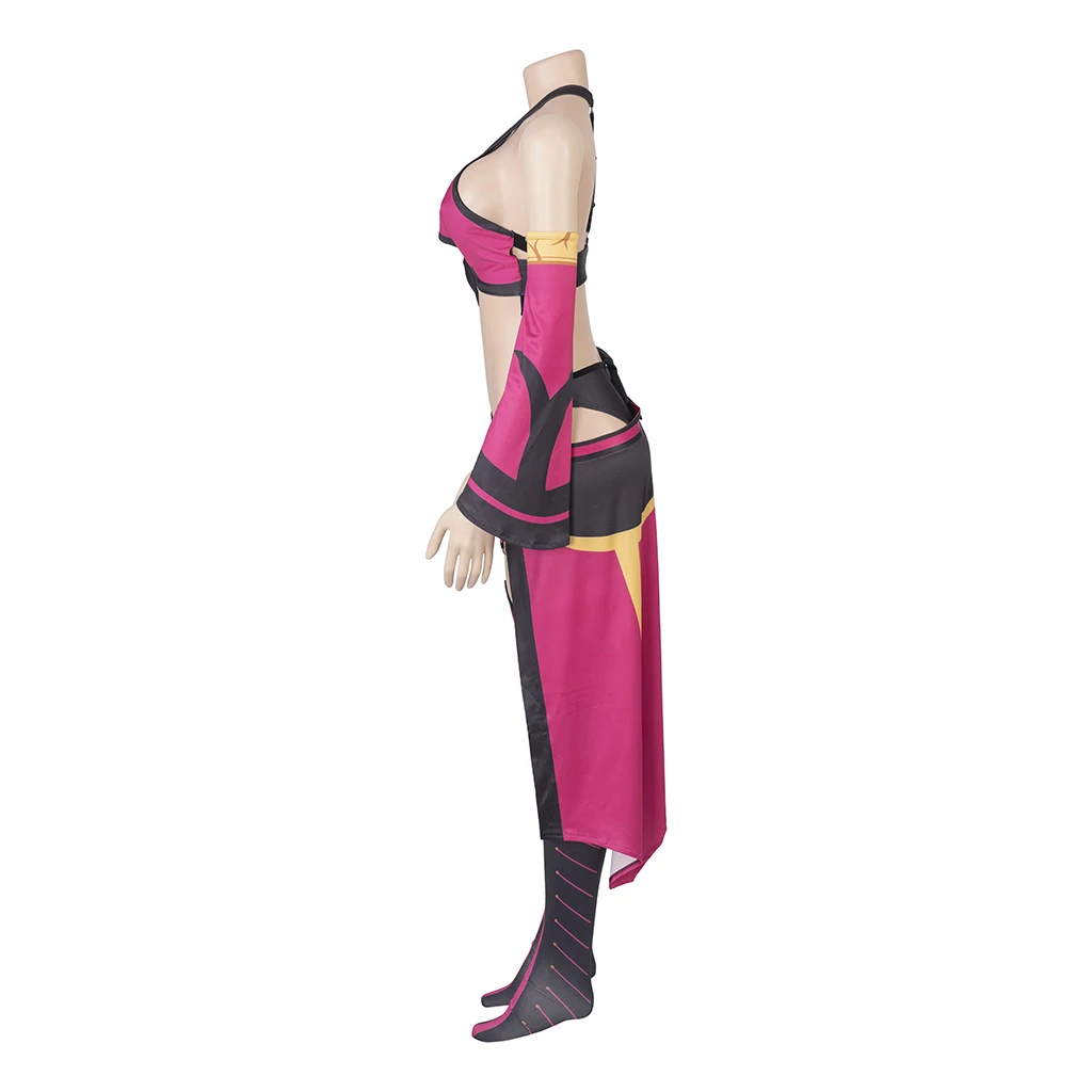 Game Mortal Kombat 9 Cosplay Mileena Costume Women's Purple Top Shorts Suit With Accessories Halloween Combat Outfit Full Set