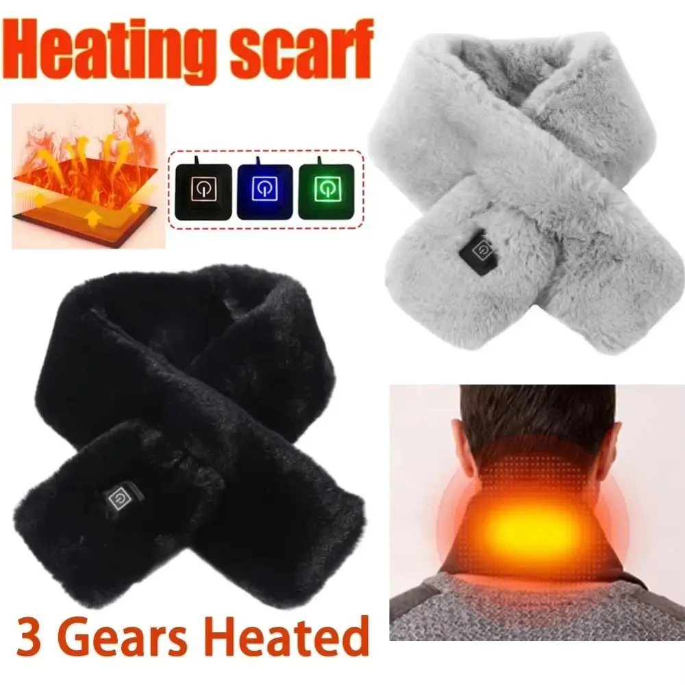 Gifts 3-level Heated Heated Neck Scarf Autumn Winter Neck Protection USB Charging Shawl Velvet Warm Scarf