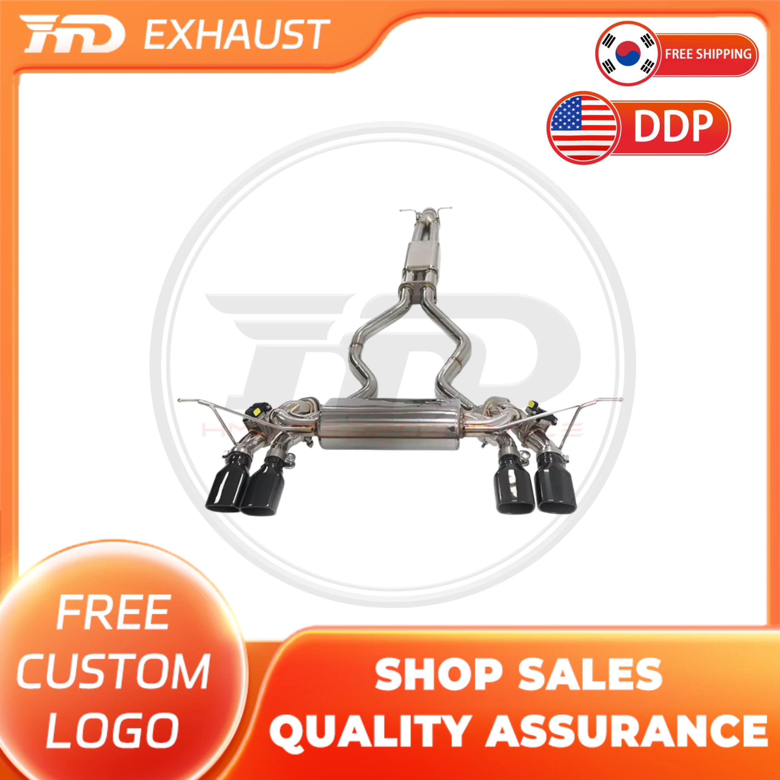 

HMD Hot sale Exhaust System Stainless Steel Performance Catback exhaust forLand Rover Defender 110 P300 2.0T Muffler With Valve