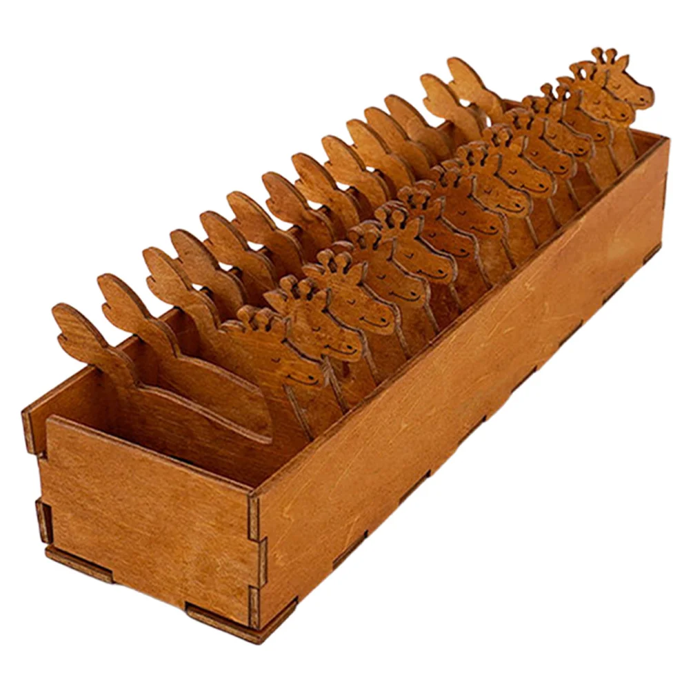 

15Pcs Wooden Deer Shape Spool Set Sewing Spools for Craft Embroidery Thread Yarn Organizer Holder Ribbon Storage