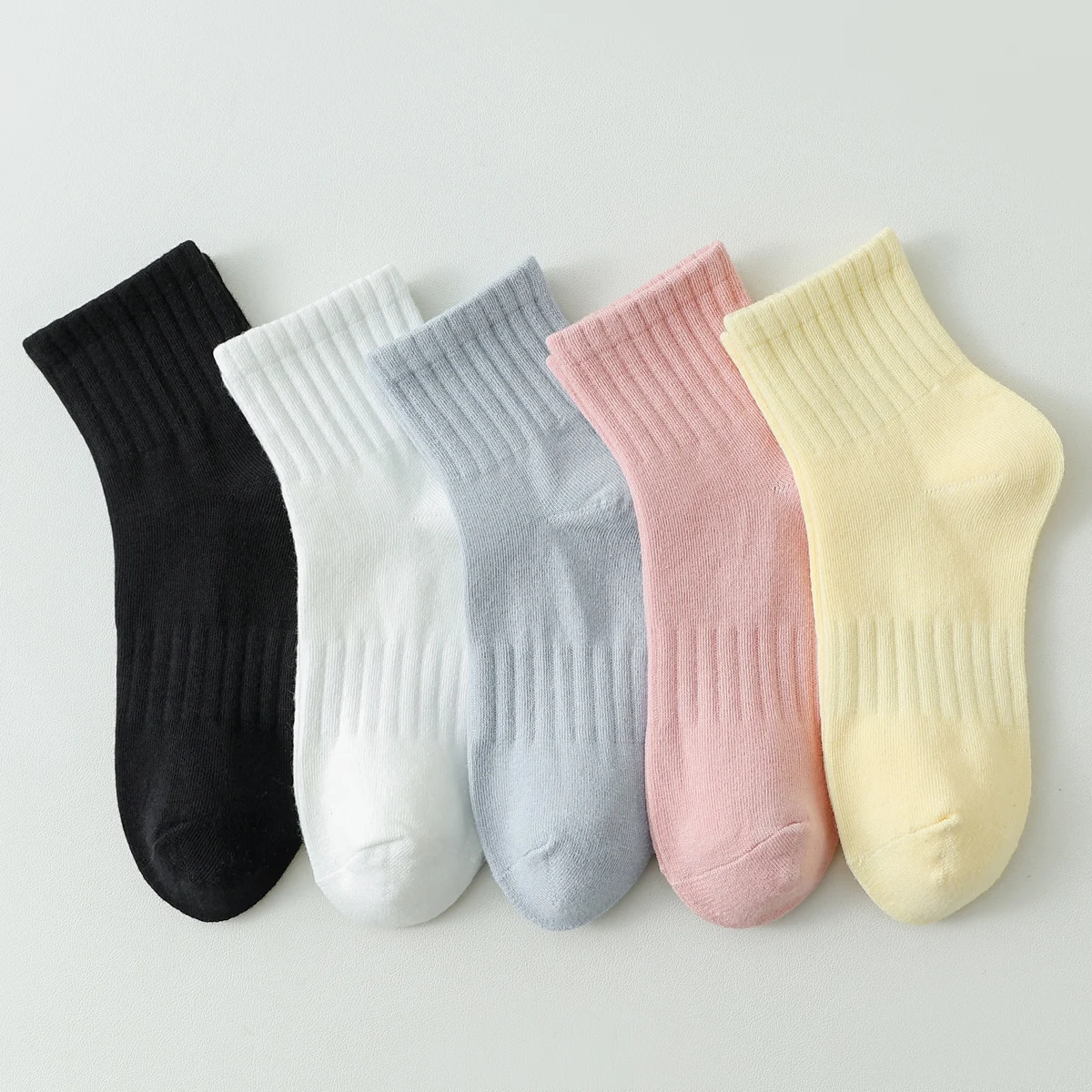 5 Pairs/Lot Cotton Sock Women New Fresh Solid Color Breathable Casual Cotton Socks Girl Comfortable Candy Color Ankle Socks