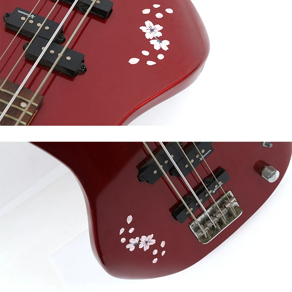 

2 Pcs Sticker Ukulele Floral Guitar Stickers for Adults Cherry Blossom Bass Panel