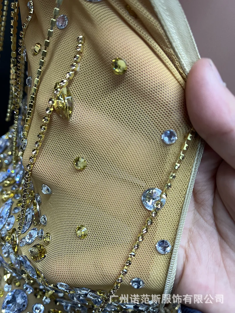 Luksusowa sukienka z siateczki z dżetami, seksowna, z prześwitami, modna, balowa, na urodziny, ekskluzywna, elegancka, długa sukienka na imprezę, vestidos largos elegantes fiesta mujer