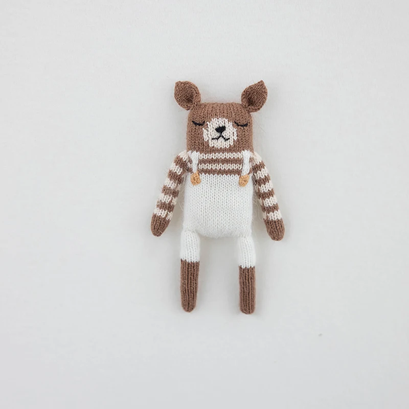 الدمى المصنوعة يدويا محبوك أرنب الوليد التصوير الدعائم لطيف دمية على شكل حيوان الطفل التصوير استوديو الملحقات