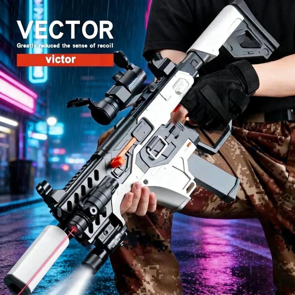 Pistola de Brinquedo Elétrica com Balas Macias para Jogo de Tiro ao Ar Livre, Lançador de Simulação Realista, Presente Perfeito para Adultos e Crianças