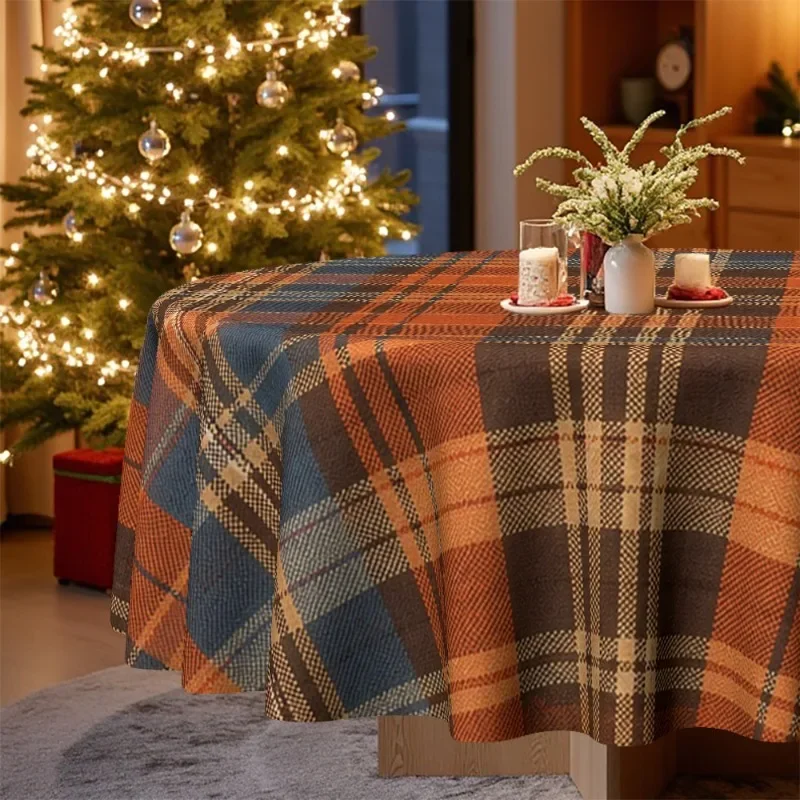 One tablecloth, autumn - Thanksgiving theme checkered pattern