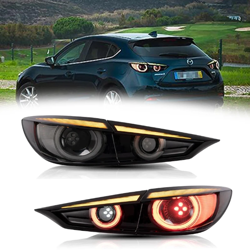 Car Styling taillight tail lights for Mazda 3 Mazda3 Axela 2014 - 2018 Rear Lamp DRL + Turn Signal + Brake + Reverse LED lights