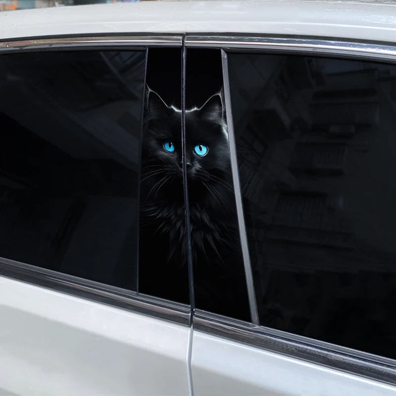 2pcs Monster eyes Car Sticker Animal Car B Pillar Sticker Waterproof Car DIY Modified Car Door Pillar Decorative Decal