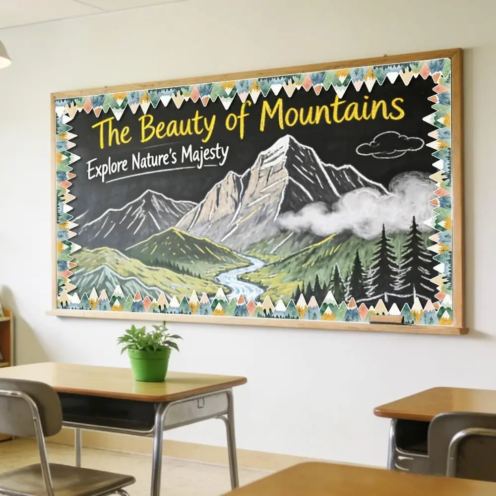 New Flower Poster Border Stickers DIY Waterproof Wavy Edge Paper Wall Decoration for Classroom Bulletin Board Home Party