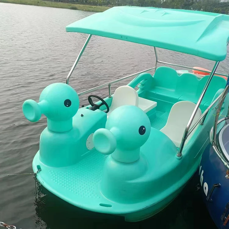 2024 Wholesale PE Power Sea Circulating Water Dolphin Pedal Boat 7 Electric Boat