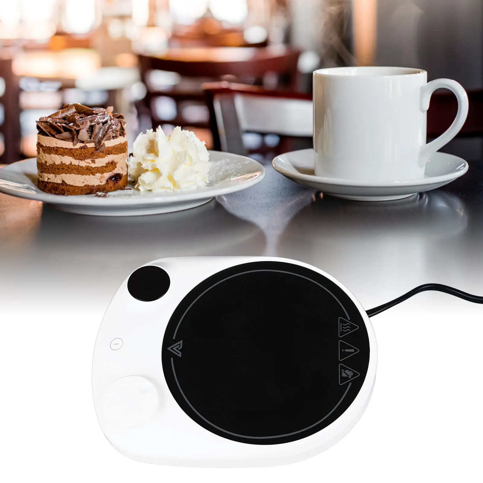Electric Heating Cup Warmer Constant Temperature Auto Shut Off Milk Coffee Mug Heater White - Image 3