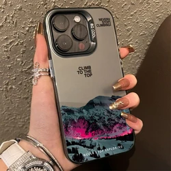 INS Mountain Landscape Sunset IMD Phone Case For iPhone 17 14 15 11 12 13 16 Pro 16 Plus 16E 17 Air Max Shockproof Bumper Cover