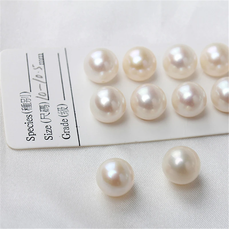 

8mm AAA Natural Rice Round Button Freshwater Pearl Beads High Quality Drop Long Shape Pearls Half Hole Loose Beads Pearl