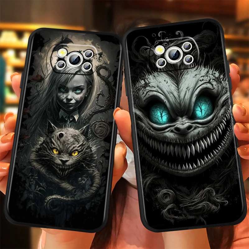 Disney Alice In Wonderland For Xiaomi Mi Poco F5 F4 F3 X6 X5 X4 X3 M6 M5 M5S M4 M3 C65 Pro GT NFC 5G Black Soft Phone Case