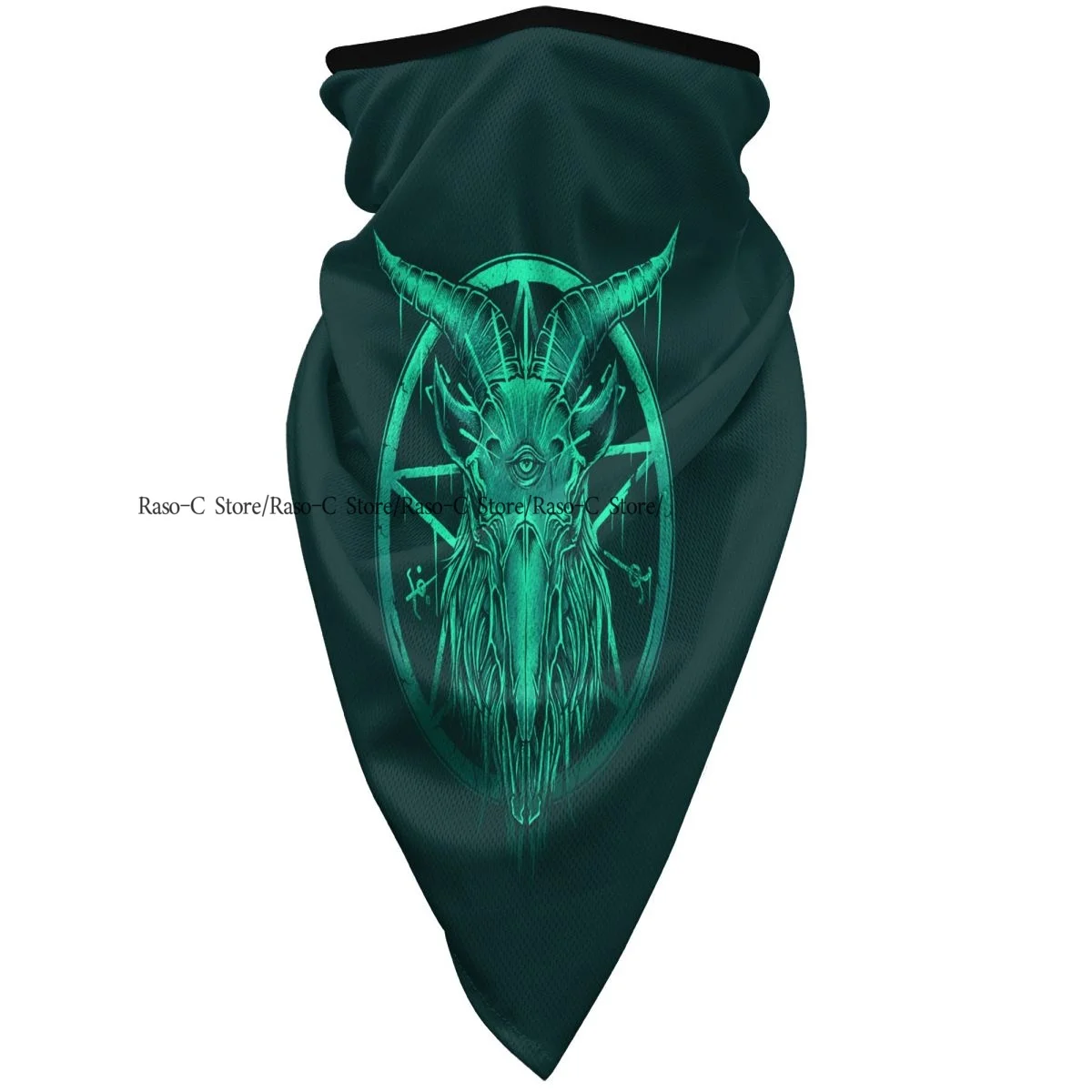 Summer Baphomet Green Print Half Face Mask Windproof Cycling Hiking Mask Sport Scarf Neck Gaiter Bicycle Mask