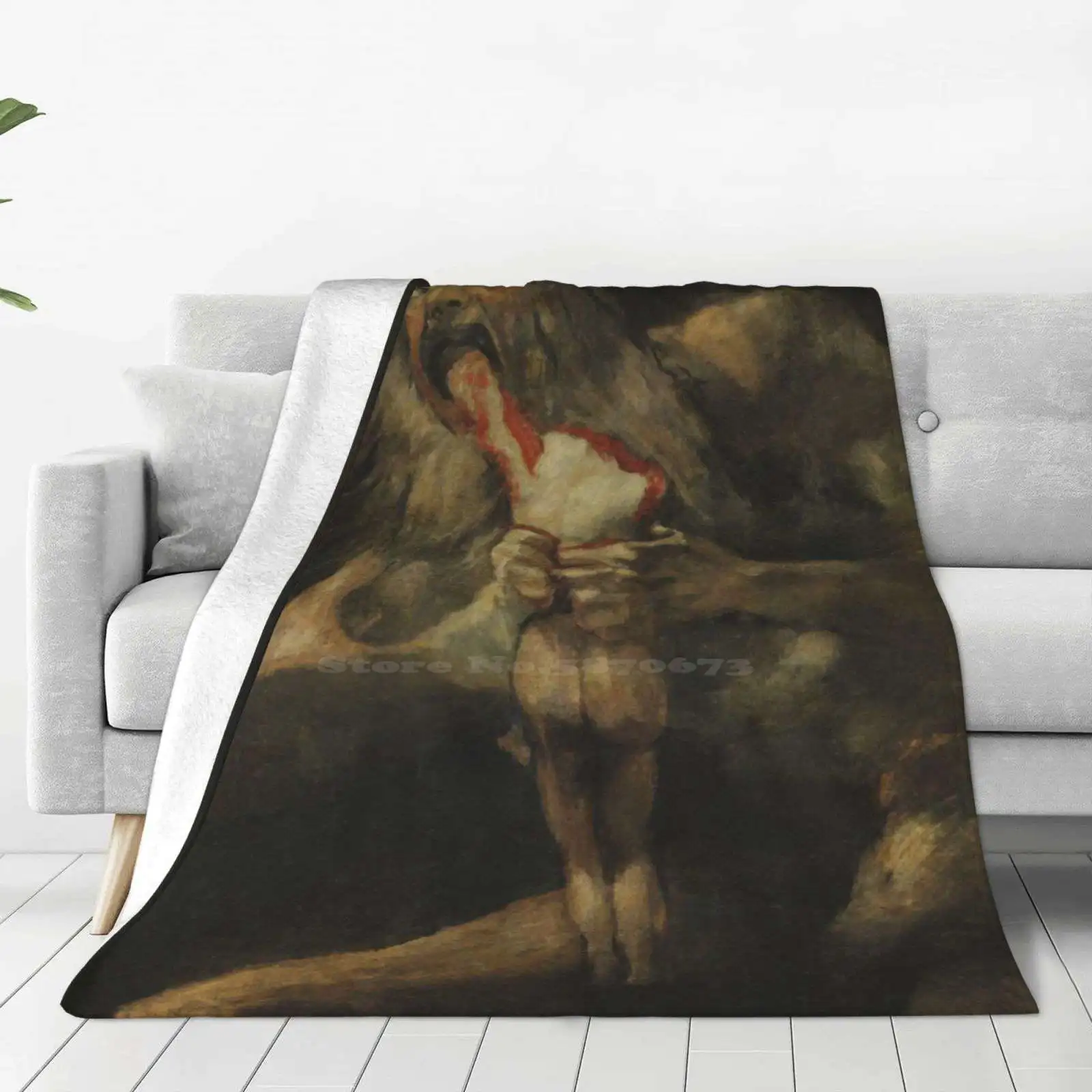 

Saturn Devouring His Son By Francisco Goya ( C. 1819–1823 ) Blanket Soft Warm Travel Portable Blanket Ancient Greek Greece