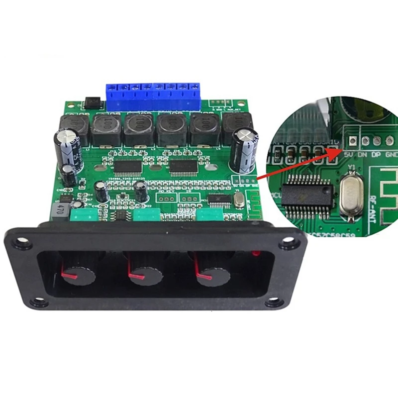 

Bluetooth 5.0 Amplifier Board 2X30W+60W TPA3118D2 Power Amplifier Board 2.1 Channel DIY Automotive Audio Amplifier