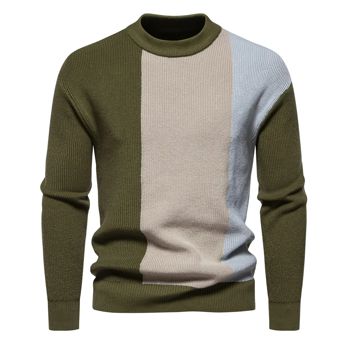 

2025 мужской трендовый зимний свитер, облегающий повседневный вязаный пуловер с воротником, топы, мужская одежда