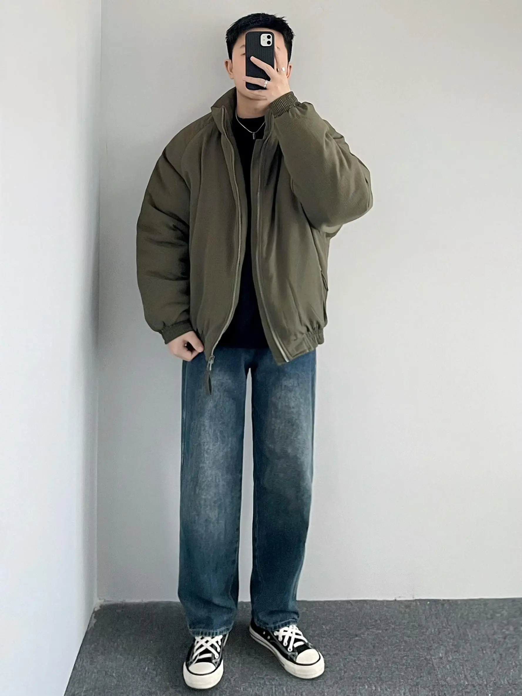 

Vintage Straight Leg Slimming Men's Jeans High Street Sle Long-lasting Wear Resistant Autumn Winter Faion Youth Trend