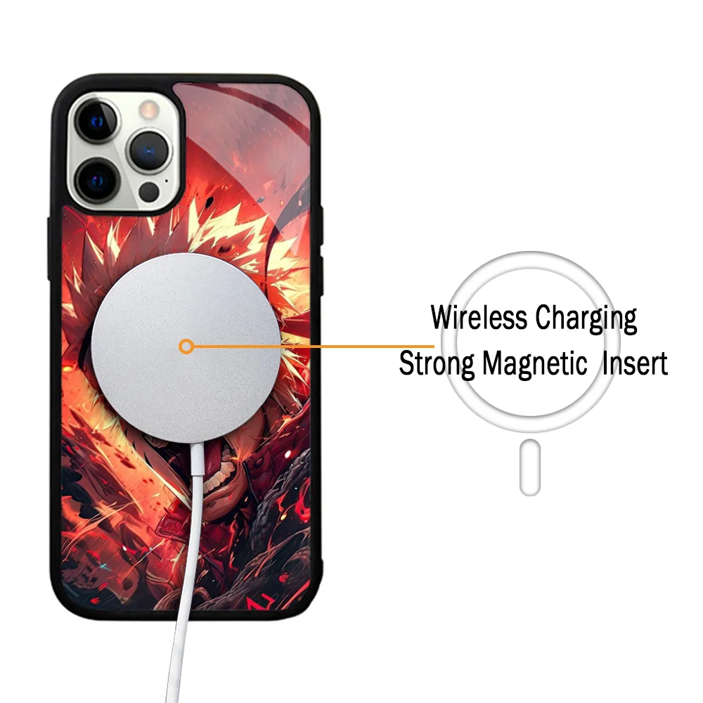 Anime Cool-N-Narutos Phone Case For IPhone 11 12 13 14 15 Plus Pro Max Mirror Acrylic Cover For Magsafe Wireless Charging