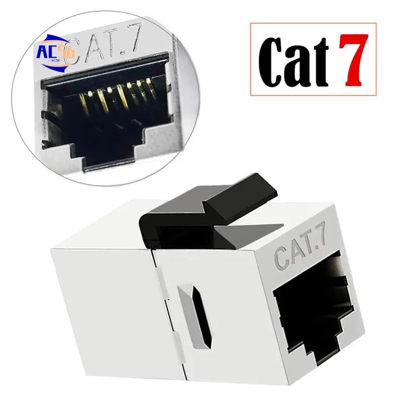 

AC56-RJ45 Cat7 Экранированный линейный соединитель Cat 7 «мама-мама» для разъема Keystone Jack Cat7 Модульный разъем с защелкой Keystone