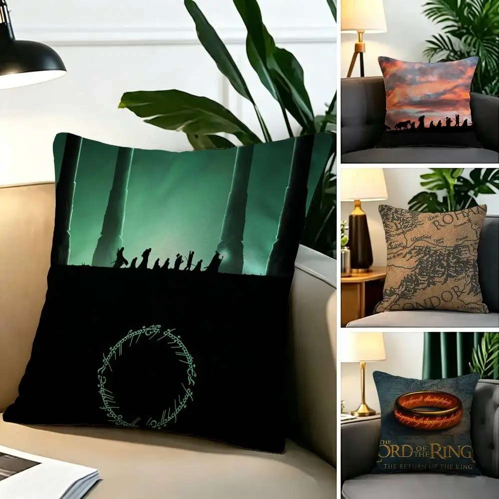 T-The Lord of the R-RingS  Square Double-Sided printed Pillow Case Bedroom Bedside Pillow Sofa Cushion Cover