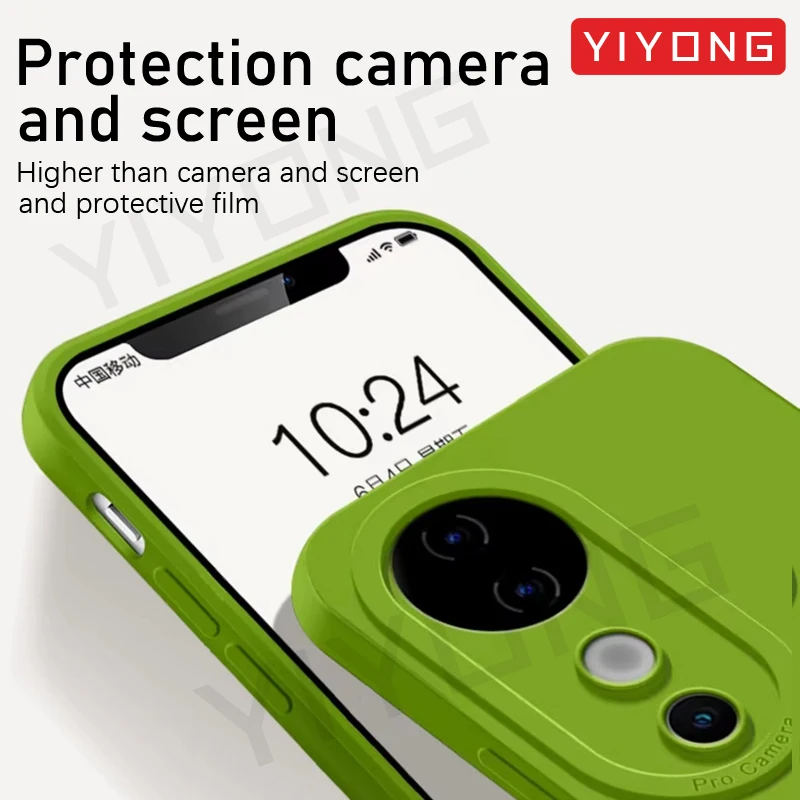 For Vivo V40 Case YIYONG Silky Liquid Silicone Soft Cover For VIVO V40 V30 V30Pro VivoV40 VivoV30 Pro 5G Shockproof Phone Cases