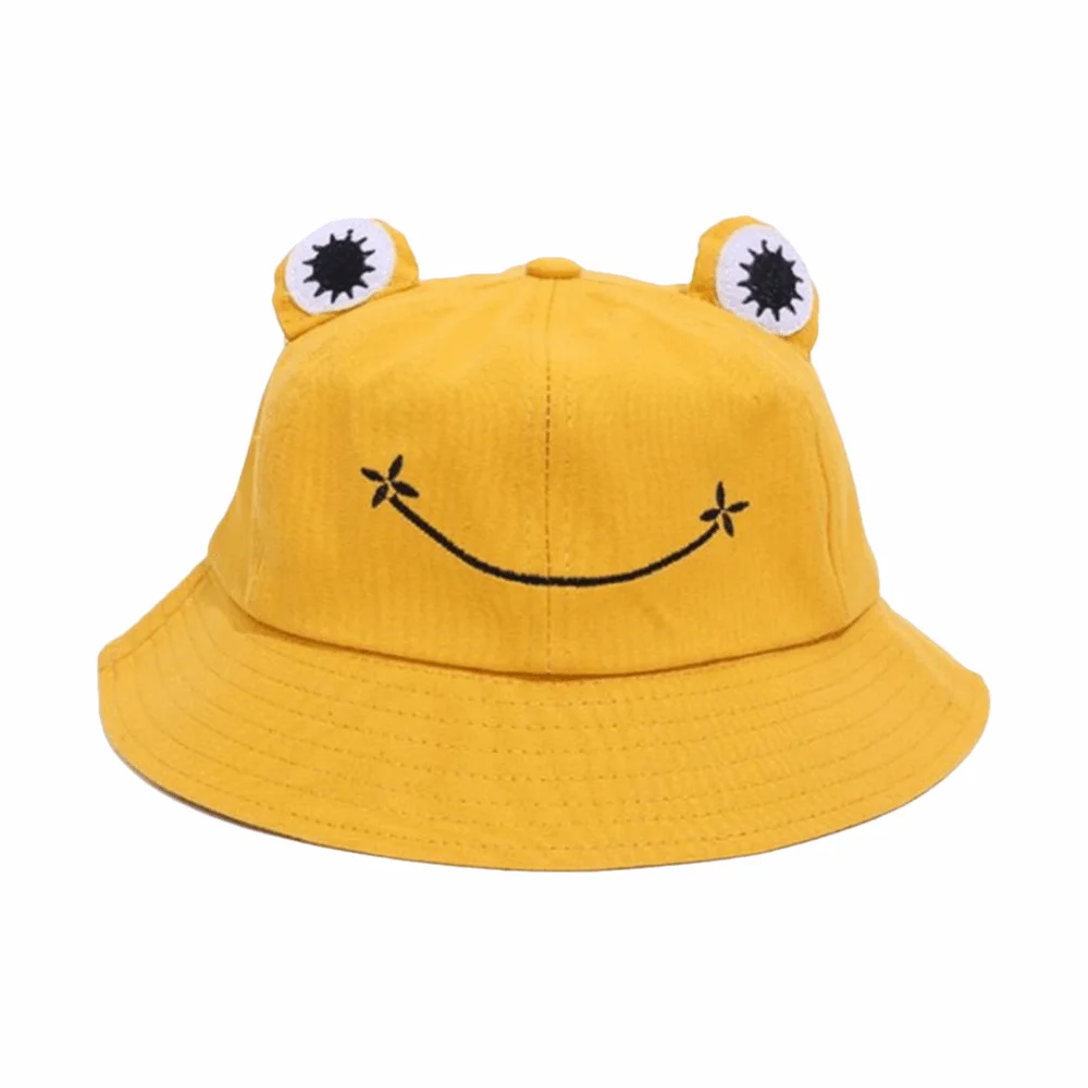 

Cute Breathable Frog Bucket Hats Parent-Child with Big Eyes Sun Shading Caps Foldable Fishing Caps Casual Wear