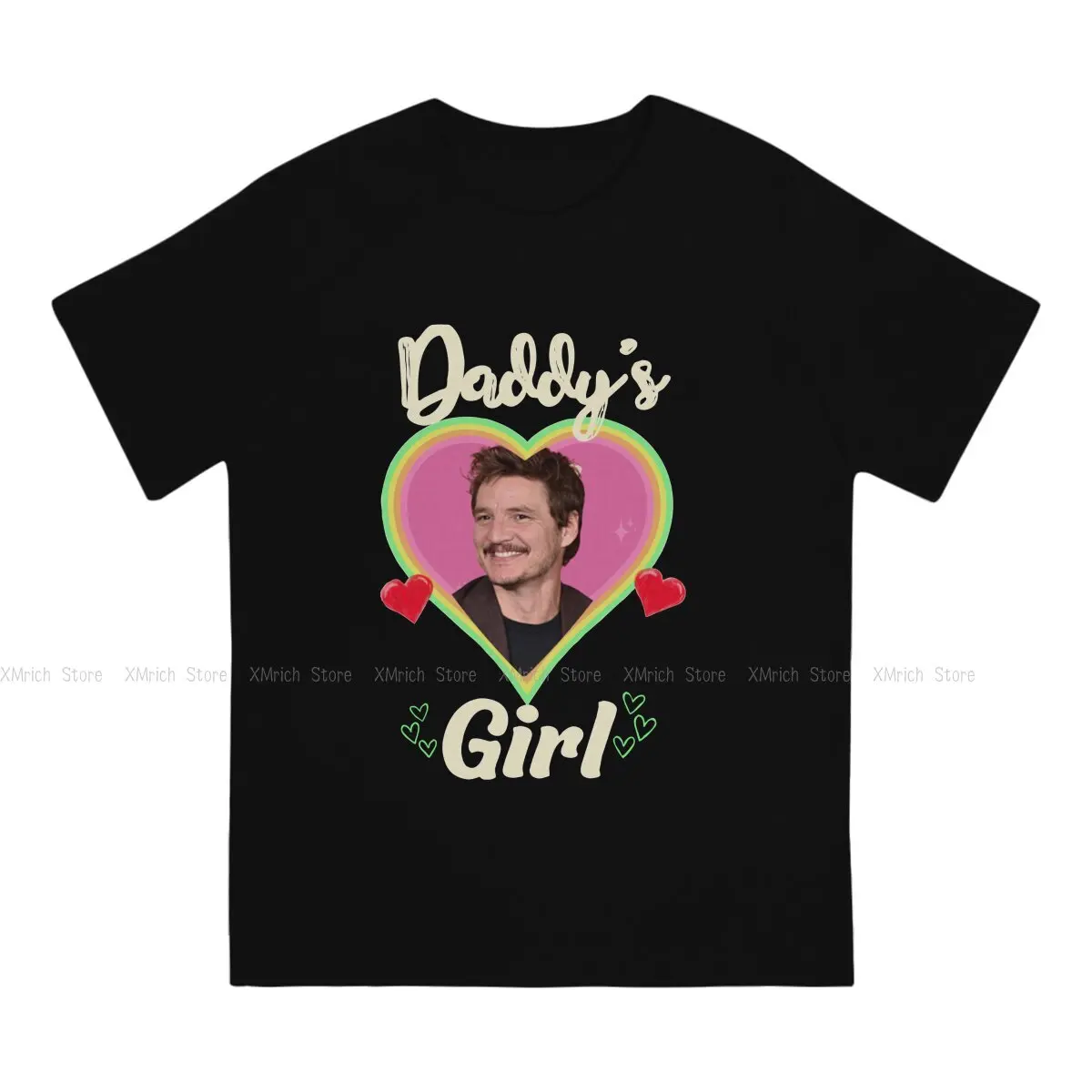 Daddy's Girl T-Shirt Men Pedro Pascal Humor Pure Cotton Tees Crew Neck Short Sleeve T Shirts 6XL Clothes