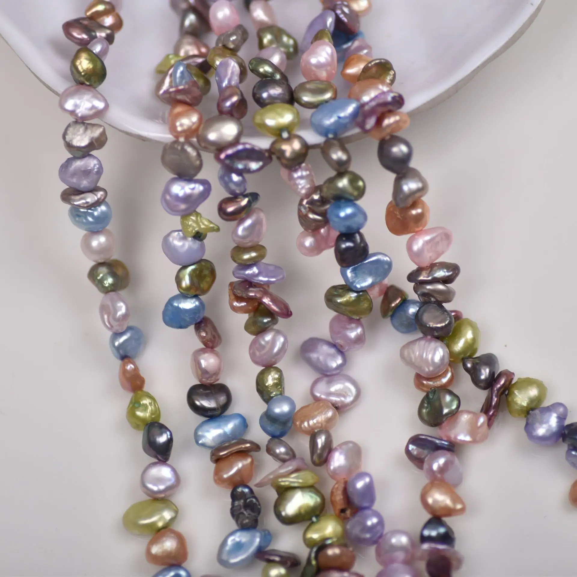 Keshi Cultured Freshwater Pearl Beads For Making Diy Jewelry Bracelet Necklace Multi-Colored, 5mm Approx 15 Inch Strand