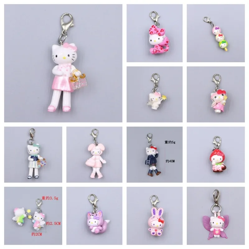 

Hello Kitty Cute KT Cat Keychain Pendant Bag Zipper Phone Chain Decoration Cake Pendant Anime Kawaii Women Accessories Wholesale
