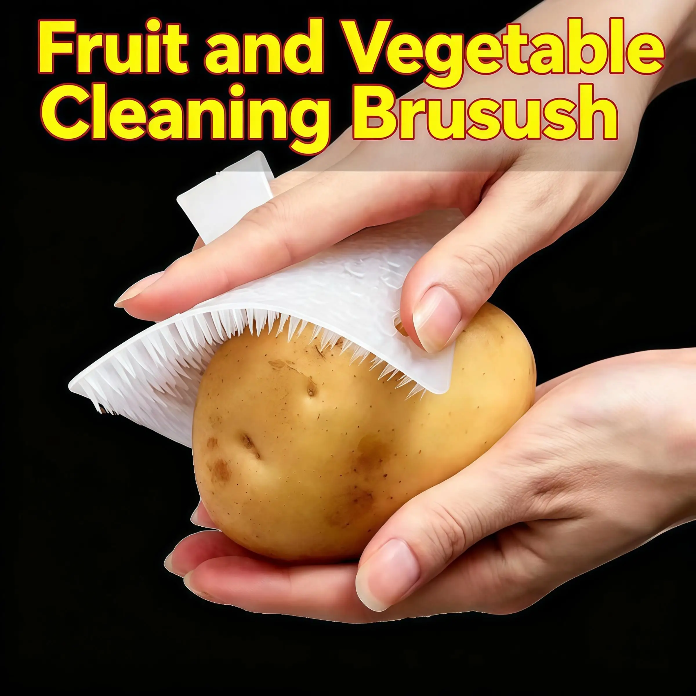 3pcs Multi-purpose Vegetable And Fruit Cleaning Brush For Potatoes, Carrots, Apples - Soft-bristled Reusable Kitchen Brush