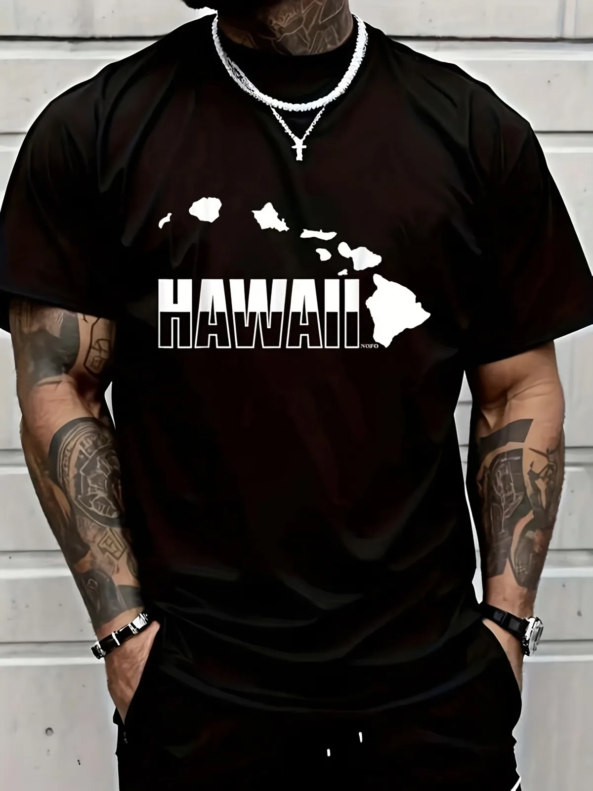 

Hawaiian Tropical Beach Graphic T-Shirt for Men