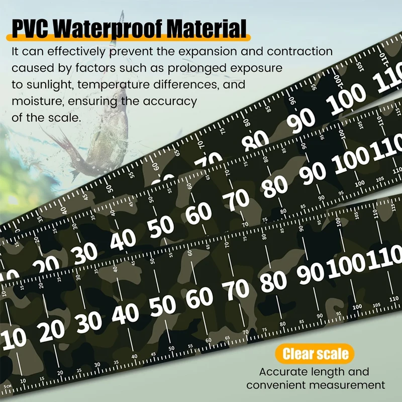 1 قطعة 109.22 سنتيمتر مسطرة صيد PVC مقاومة للماء-شريط قياس متين للقوارب وقوارب الكاياك والاستخدام البحري #3