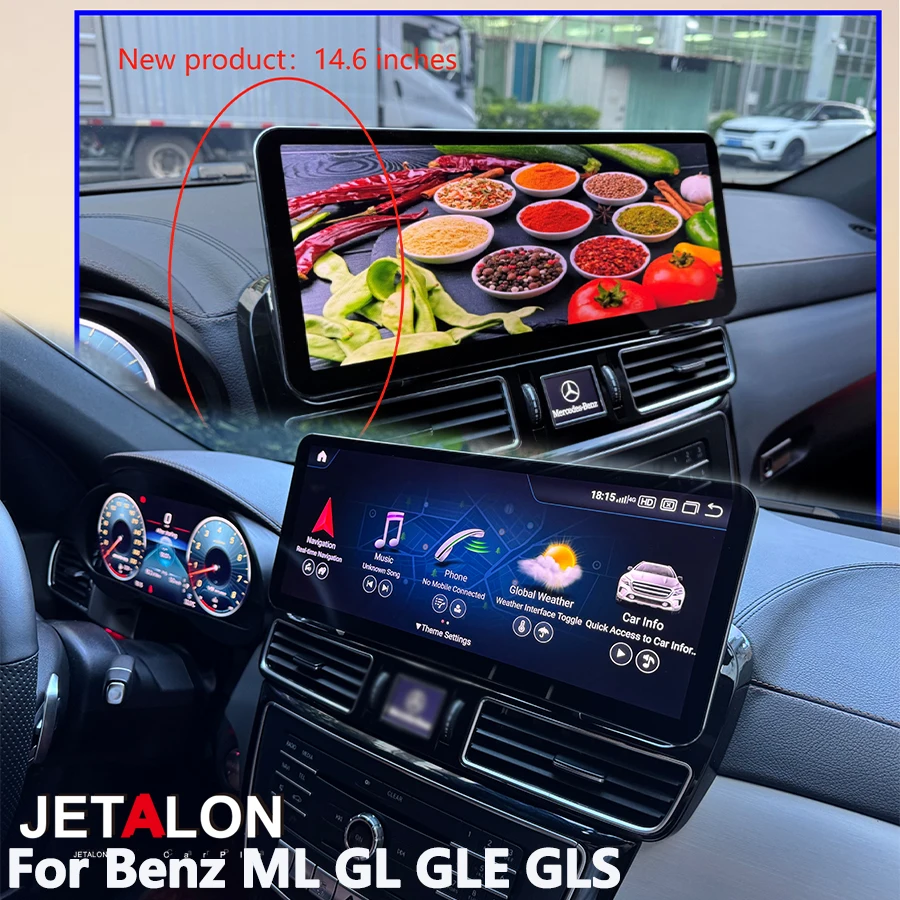 14.6''/12.3' Snapdragon 685 Multimedia SCREEN For Benz ML W166 GL X166 GLE GLS 2012-2019 Wireless Carplay AndroidAuto Car Radio