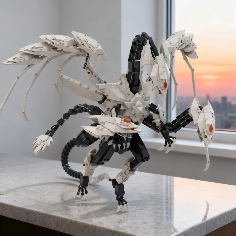 

2625 деталей MOC TRISHULA Dragon The Ice Barrier BrickLink Designer Program, модель-конструктор, строительные блоки, игрушка, рождественский подарок