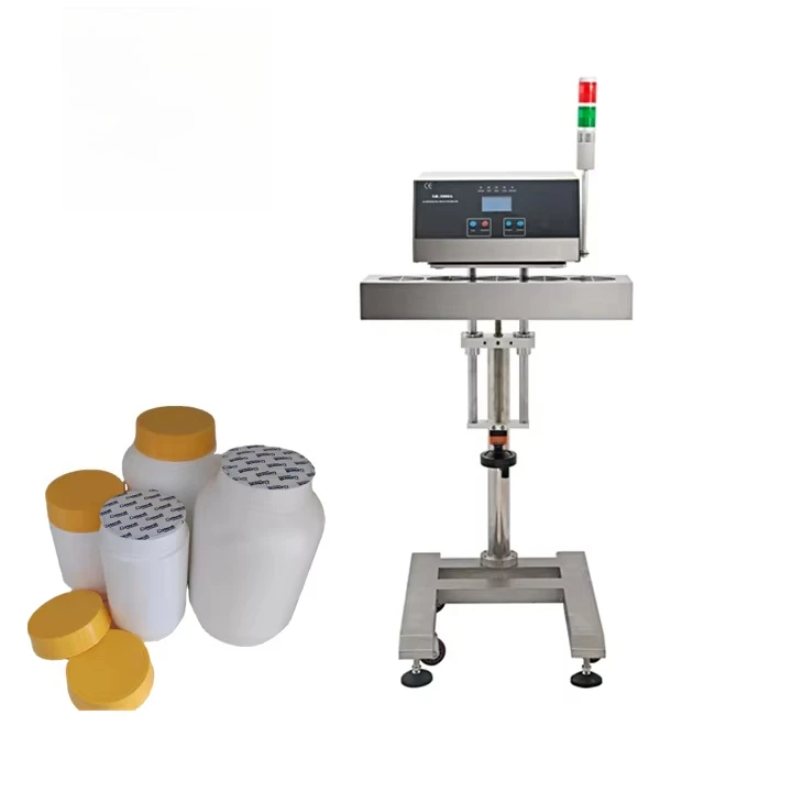 Automatic food plastic glass jar bottle cap aluminum foil induction sealing machine continuous induction sealing machine
