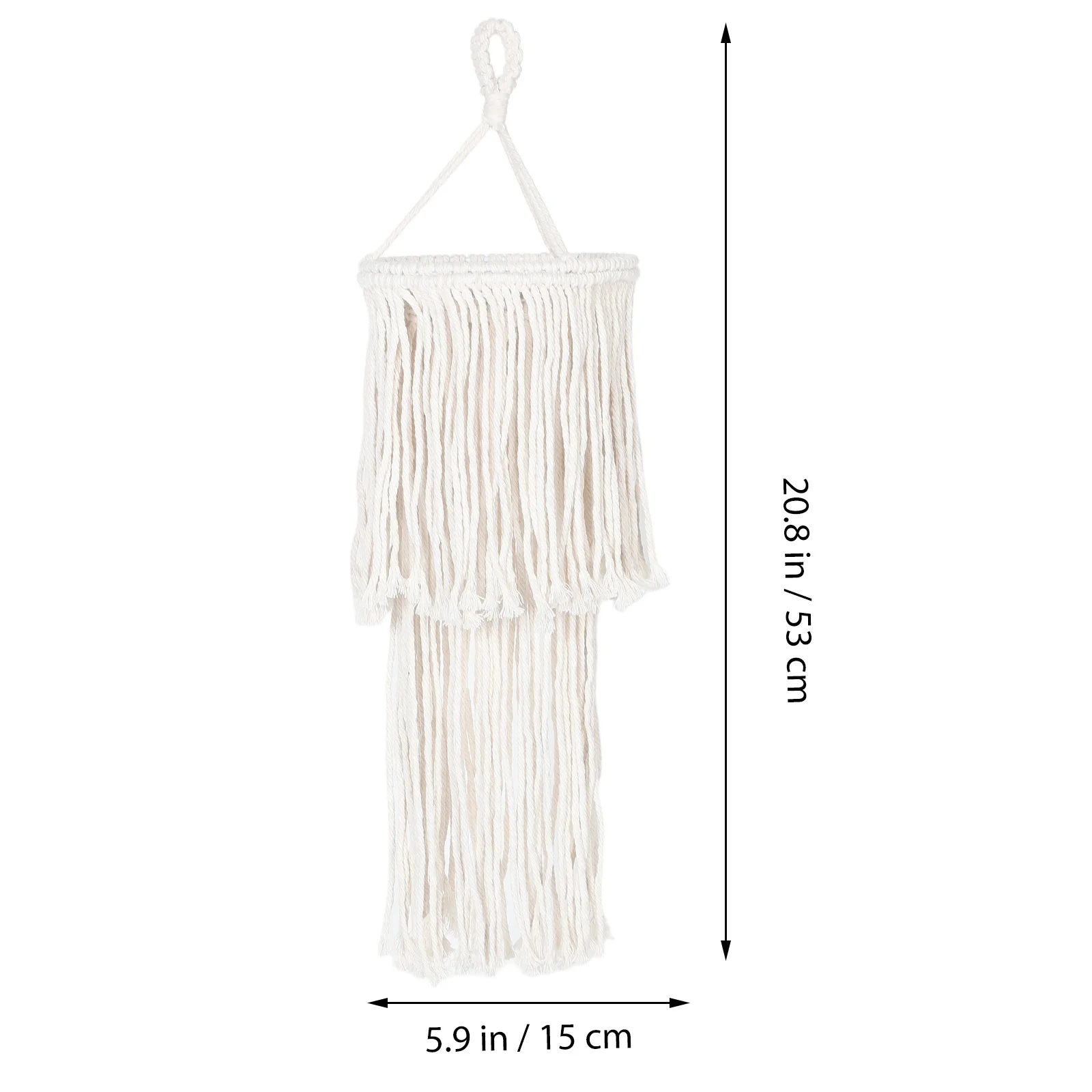 

Handwoven Boho Lamp Shade Cotton Rope Hanging Light Cover Scandinavian Style Living Room Coffee Shop Bohemian Decor